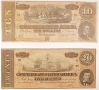 Confederate States. 1864 Denomination Duo