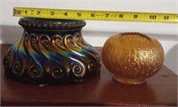 Carnival glass, s repeat punch bowl base