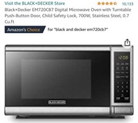 Microwave Oven with Turntable Push-Button Door