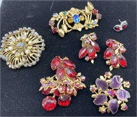 Broaches and earrings