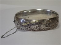 Sterling Silver Vintage Hinged Bracelet