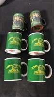 4 John Deere cups, metal s&p