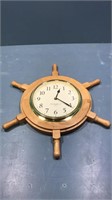 Heritage mint wood battery operated clock