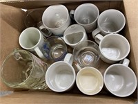 6 Boxes Of Glasses, Cups, Jars, Misc. Glassware