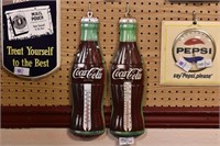 Pair Coca-Cola Bottle Thermometers: