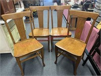 Set of 4 antique oak chairs - nice