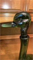 Rooster & Duck blown glass wine bottles decanters