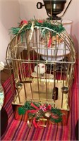 3 Christmas music boxes animated bird in cage,