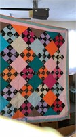 9-patch handmade quilt 80” x 70”
