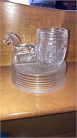Horse & cart Glass toothpick holder