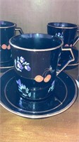 Deep Purple amethyst floral cups & saucers - 5