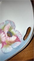 Germany hand painted poppy plate pierced handles