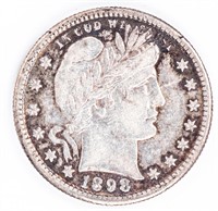 Coin 1898-S Barber Quarter in Choice XF