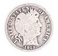 Coin 1913-S Barber Dime in Good  Scarce!