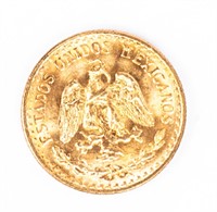 Coin 1945 Mexico 2 Peso Gold BU