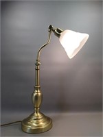 Brushed Brass Adjustable Table Lamp W/ Frosted