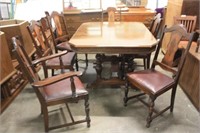 Table & 6 Chairs 40x40x30H, Leaf 12W,