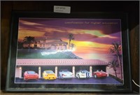 FRAMED & LIGHTED ELECTRIC ART AUTOMOTIVE PICTURE