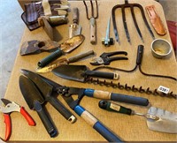 assorted yard tools