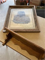 wood shelf and picture
