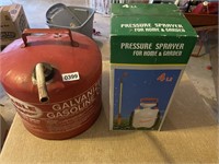 Eagle gas can and pressure sprayer