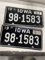 IA '57 LICENSE PLATE SET