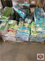 baby wipes and more contents on the pallet