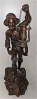 20" Tempete Bronze Miner Sculpture
