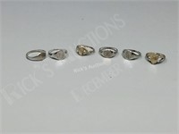 6- silver 925 rings  sizes-6, 6.5, 63/4