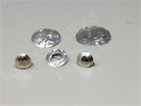 3 sterling brooches & earring set