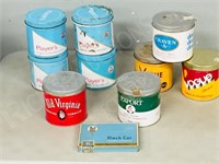 assorted tobacco tins