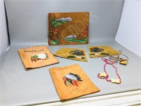 assorted bead & leather crafts