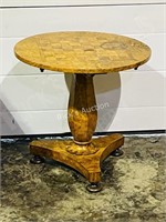 vintage burled side table / chess board