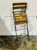 vintage metal & wood folding chair
