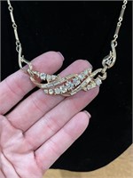 Gold Metal and Rhinestone Vintage Necklace
