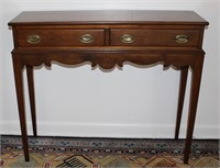20th century Black walnut two drawer console table