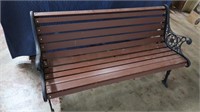 Wood/Cast Park Bench-4'L(never outside, was kept