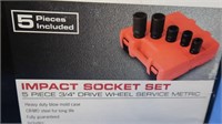 NIB 5 Pc Impact Socket Set-3/4"Drive