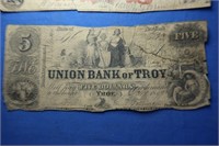 2-$5(1863 Albany City Bank,1859 Union Bank of Troy