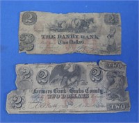 2-$2(1861 Farmers BankBucks County,1856 Danby Bank