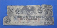2-$2(1861 Farmers BankBucks County,1856 Danby Bank