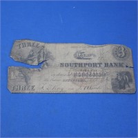 $3 1860 Southport Bank Conn,$2 1861 Farmers Bank