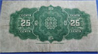 25¢ 1923 Dominion of Canada,$1 1954 Canadian Bill,