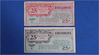2-25¢ Military Payment Certificates-Series 461&471