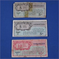 2-5¢ Military Payment Certs Series 461&10¢Military