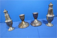 Weighted Sterling Silver S&P Shakers&Candlesticks