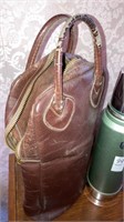 Stanley thermos w/leather carrier