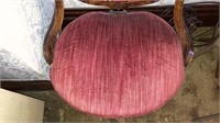 Antique balloon back tufted velvet chair