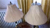 Pair of Stiffel brass lamps & shades