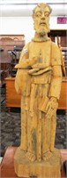 Large Wooden Carving Of A Monk
